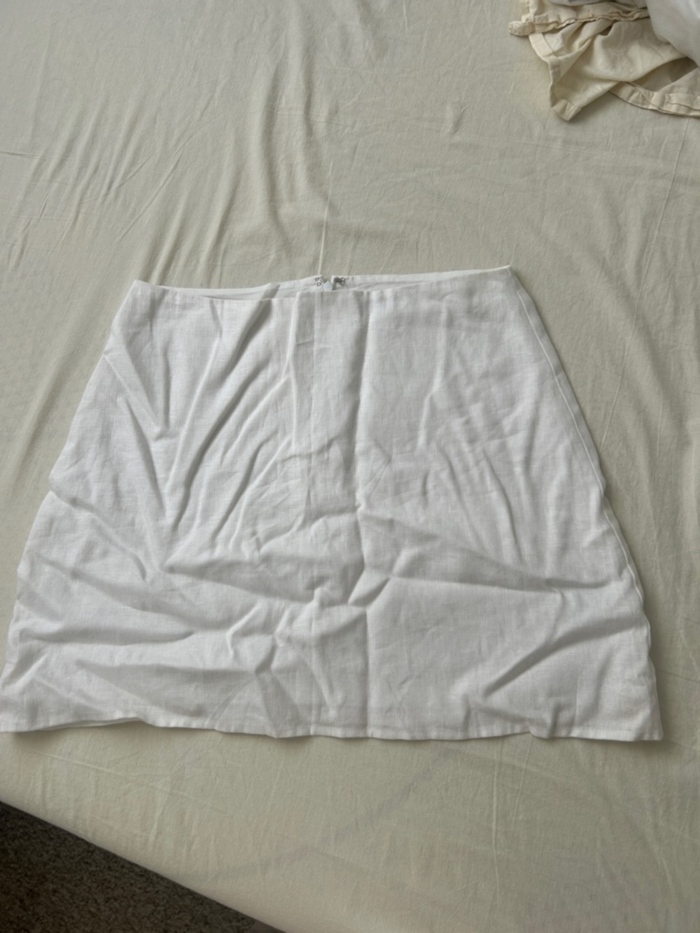 Reformation White Linen Mini skirt
